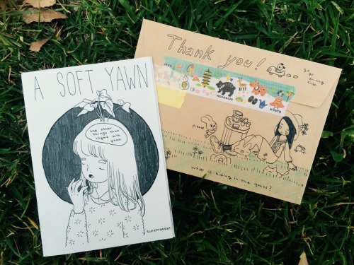 queenofbutts:I ordered a zine from sleepyberry and it’s so cute and lovely!! the envelope made me so