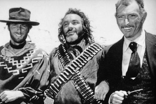 “Clint Eastwood, Mario Brega and Lee Van Cleef on the set of
“For A Few Dollars More” ”