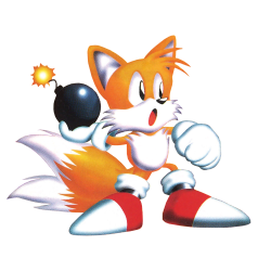 segacity:  Artwork of Tails with a bomb,