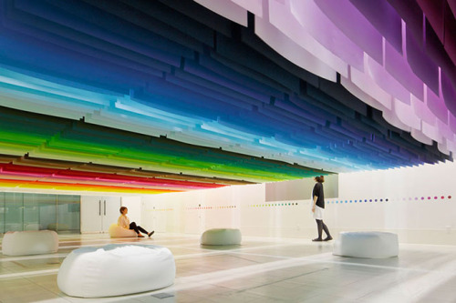 odditiesoflife:  100 Colors The French-born and Tokyo-based architect and artist, Emmanuelle Moureaux, is famous for her use of candy-hued colors in many of her works including her current project, 100 Colors, presented at the Shinjuku Creators Festa