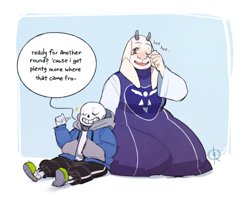 leeffi:  i like to imagine that even little displays of affection from toriel, is enough to throw off sans’ cool & reduce him to a blushy, flustered mess. (yessiree i’m soriel trash for life lmao) 