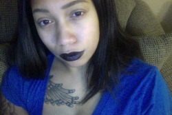lenadreamsingold:  unfriendly black hottie looks. brows + black lips = nothing else is needed.
