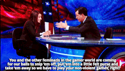 sandandglass:  Anita Sarkeesian on The Colbert Report 