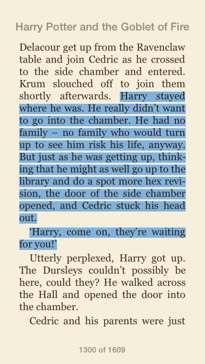 trusthim:This makes me so emotional. Mrs Weasley knew the Dursleys wouldn’t visit and that Har