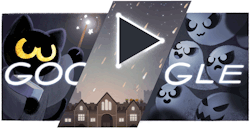 julianachen:  oliviawhen:  Happy Halloween!! Super honored to have gotten to work on this years magic cat game Doodle! Fight ghosts, save your school and friends, be a black cat!! [Play and read more about the process here.]  PLAY OUR GAME! PLAY OUR GAME!