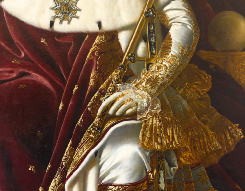 fapoleon-bonerparte: Detail of Napoleon I on his Imperial Throne by Jean-Auguste-Dominique Ingr