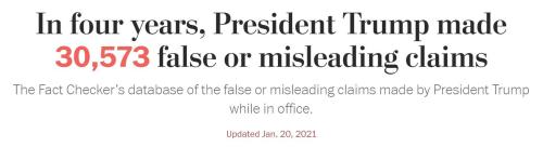 dragoni:  Trump lied 30,573 times during his pRESIDENCY Averaging more than 20.9 per day  3,036 lies