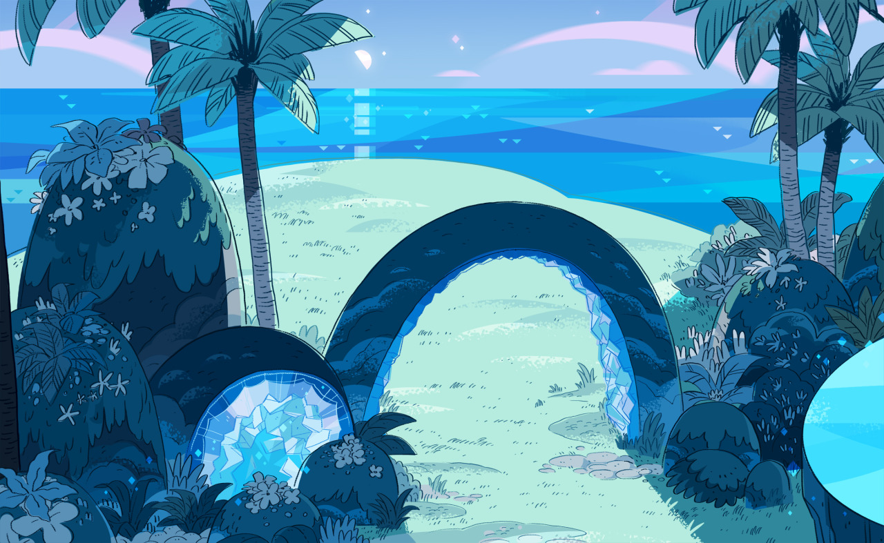 A selection of Backgrounds from the Steven Universe episode: Island Adventure Art