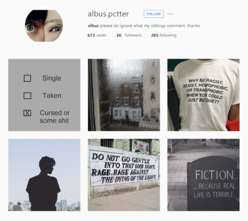 hogwartshousesnet: gryffinpuff vs slytherclaw: social media au  →  scorbus + instagra