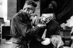  Two severely burned British soldiers of