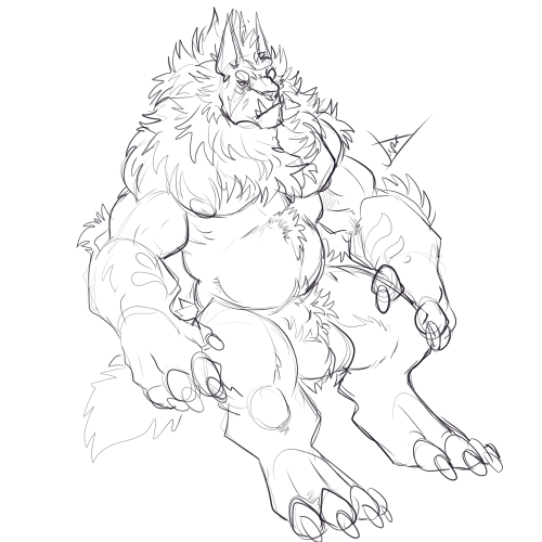 thevampdad: chonky werewolf lad up for adoption!100usd and he’s yours (lines and color include