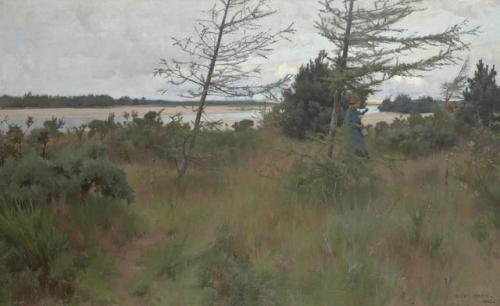 catonhottinroof:  letsolgasidorova: Alexander Mann Gathering Firewood by the shore of a lake 