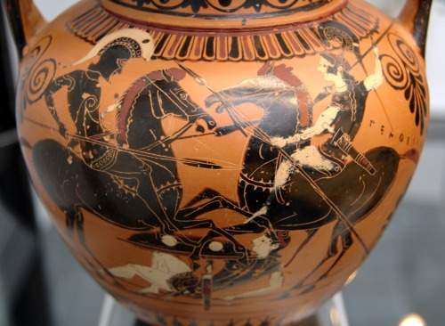 Achilles and Amazonian queen Penthesilea* Attic black-figure amphora* 520 BCE* Vulci*  Antikensammlu