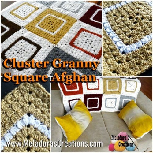 “Cluster Granny Square Afghan Crochet PDF Pattern"⁣ ⁣ Find all my PDF crochet patterns on