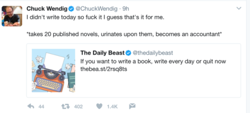 cannibalcoalition:  flippyspoon: Chuck Wendig is not here for writing ultimatums.  If I may add