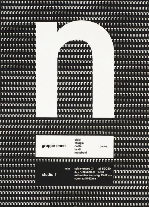 Almir Mavignier, exhibition poster gruppe enne, padua & studio f, ulm, 1963. Source. The Brazil­