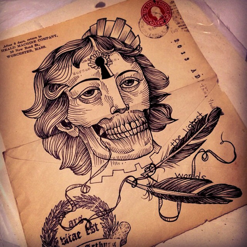 thievinggenius:  Done by Karrie Arthurs. @thepaperweight 