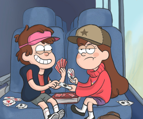 chillguydraws: limey404:  limey404:  i duno i just wanted to draw some glimpses of their bus ride up to gravity falls because twin shenanigans yeah  i completely forgot about this until i saw a panel on google images.. and now i’m nostalgic dang it