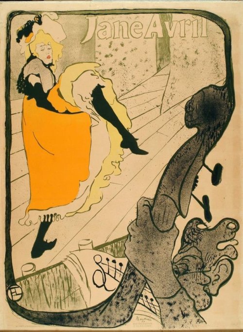 Jane Avril au Jardin de Paris (1893). Henri de Toulouse-Lautrec (French, 1864-1901). Colour lithogra