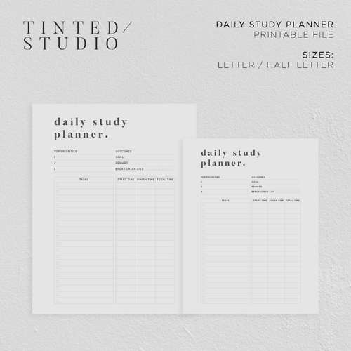 Daily Study Planner by Tinted Studio