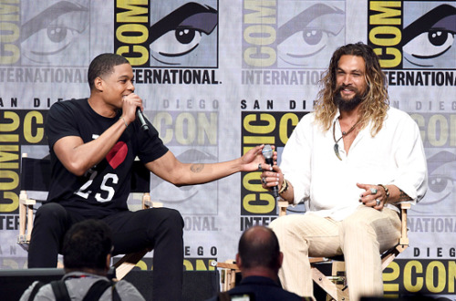 Jason Momoa with the cast of Justice League @ Warner Brothers Panel, Comic-Con International, San Di