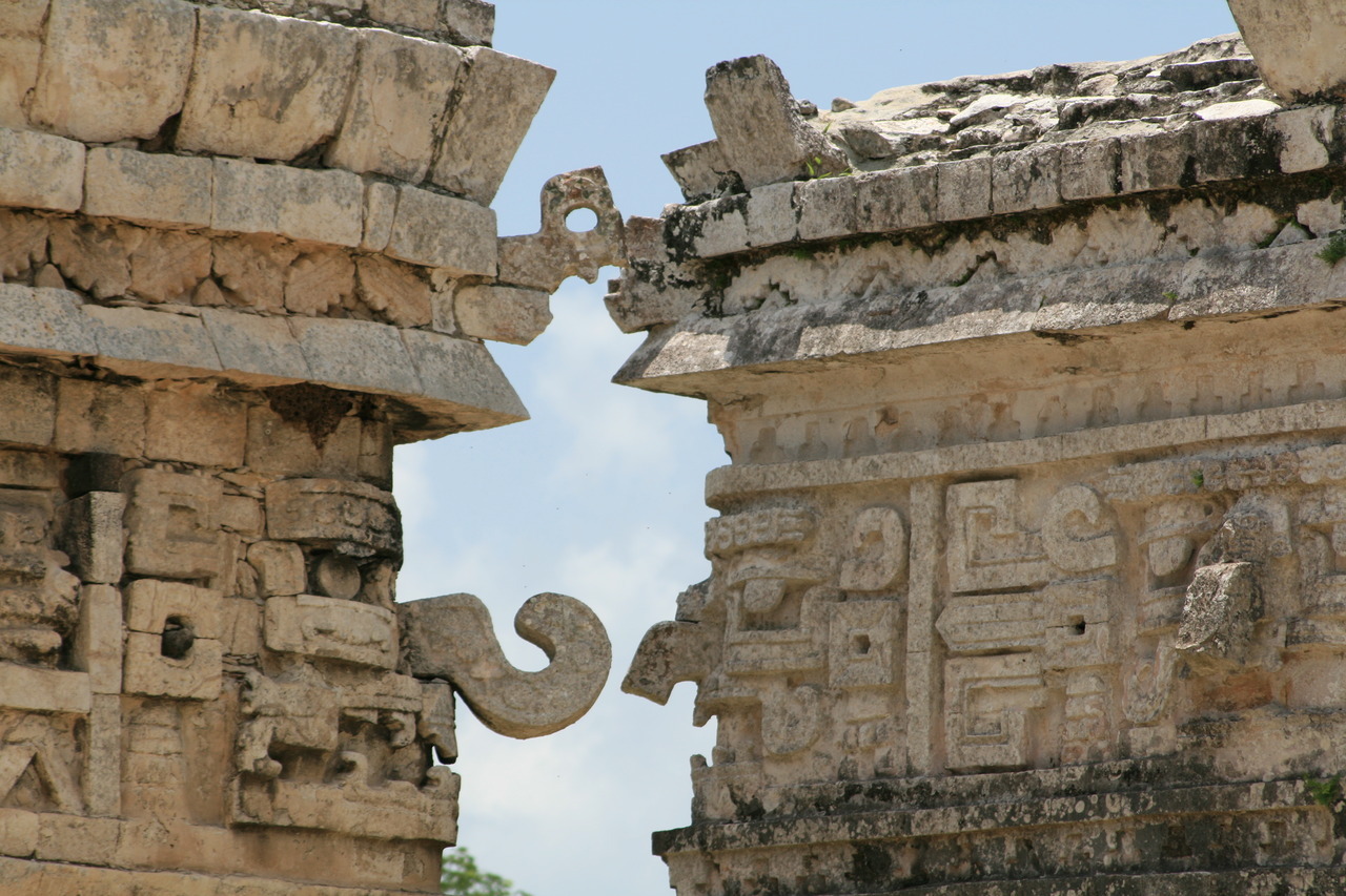 Chichén Itzá, Maya Face, Yucatán, México.