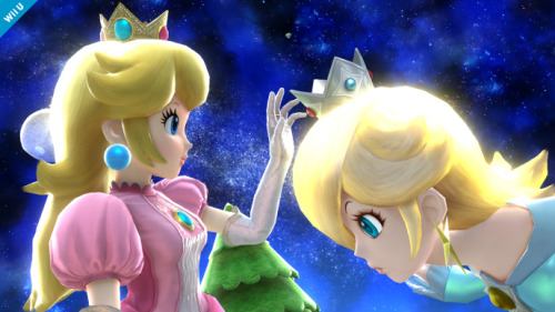 supersmashbrospics:Rosalina &amp; Luma Launch Into Battle!Rosalina is starting right at Peach&rsquo;