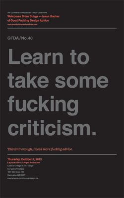 Learn to take some criticism, already!: 