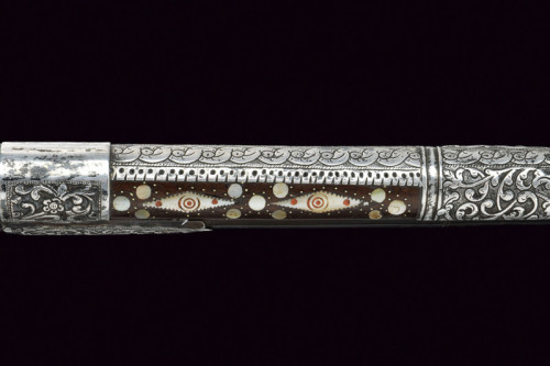 Mother-of-pearl and silver decorated miquelet musket originating from the Balkans, early 19th centur