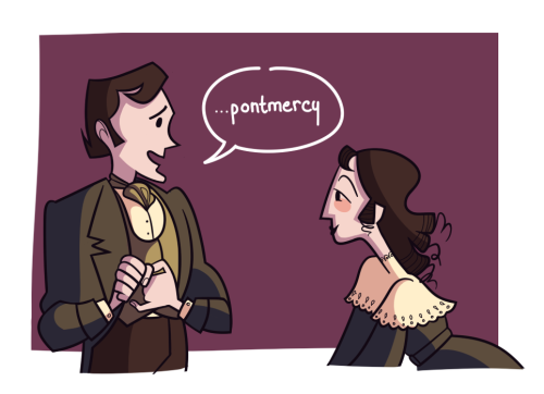 pilferingapples: kakijbird: perfect Marius + Cosette Aaah Cosette’s little smile after her uni