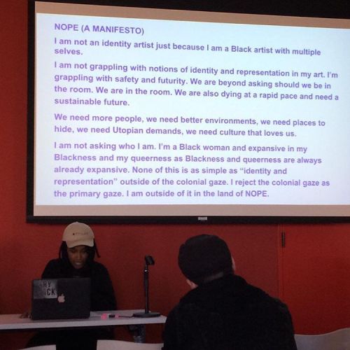 e-janestudio:  Me reading the NOPE manifesto at #Facets16 earlier this month at MAGNET NYU Tand