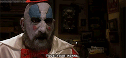 horroroftruant:  Goddamn, motherfucker got blood all over my best clown suit.