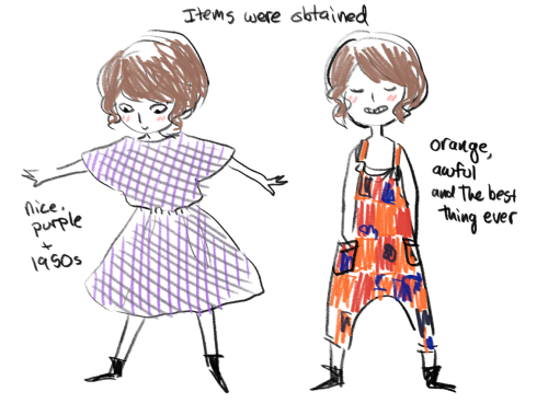 floralentropy:  caprette:  it was a Good Time  mugs for the room were procured… and a dress was found an emotional journey all around 