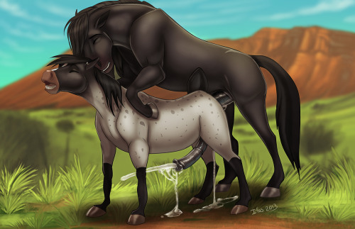 Request #4: Feral horse on feral horse (request link here)First 5 images are gay, last 5 images are straight.Sources from left to right, top to bottom:â€œWild Wild Studsâ€ by Svadilâ€œBareback (improved!)â€ by IfusStallions screwing? by Klaus Doberman.