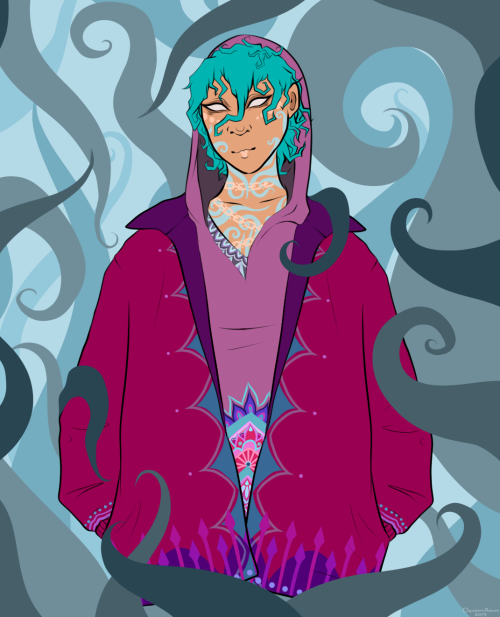 I know no one will be interested in this but here,  have my currently unnamed Arcana Oc.  I’m not so