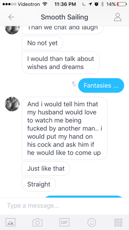 hotwifetextpic2hubby:  smoothsailing69:  Discussing her sexy scenario for our next trip.  Compliments of #smoothsailing - two different texts below. Very sexy