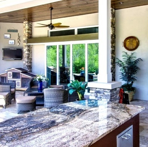 Ideas For A Sizable, Traditional Backyard Kitchen Renovation With A Gazebo