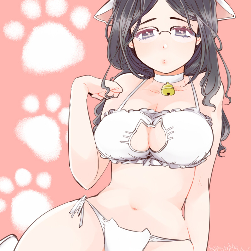 オリジナル、１：１アスペクト比、おへそ、パンツ、スレイベル、ロングヘア、cat