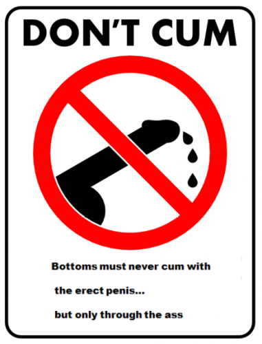 gaymerpasiva:  masterjayusa:  Bottoms must never cum whit the erect dick…. But