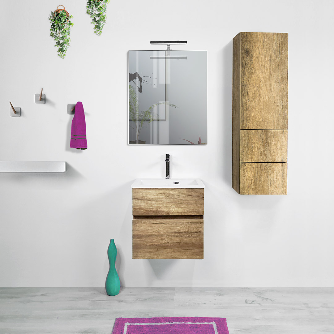 Mobile Bagno 70 con cassetti moderno a terra Klara - Ceramica