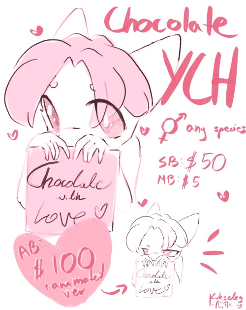 littleweirdoneko: Any gender! , any species, AB DEAL!It’s almost valentine’s time! Make 