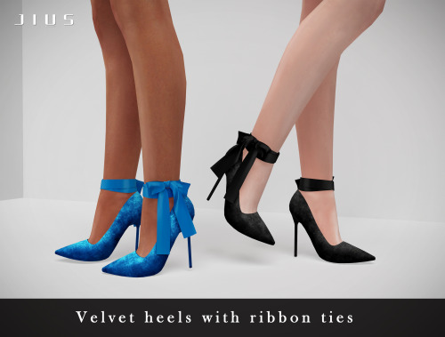 The Velvet Collection Part I[Jius] Velvet heels with ribbon ties 0115 swatchesSuitable for basic gam