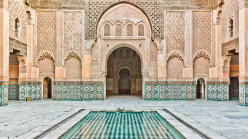 Once largest Islamic college in Marrakesh, Ben Youssef Madrasa is a stunning example of traditional 