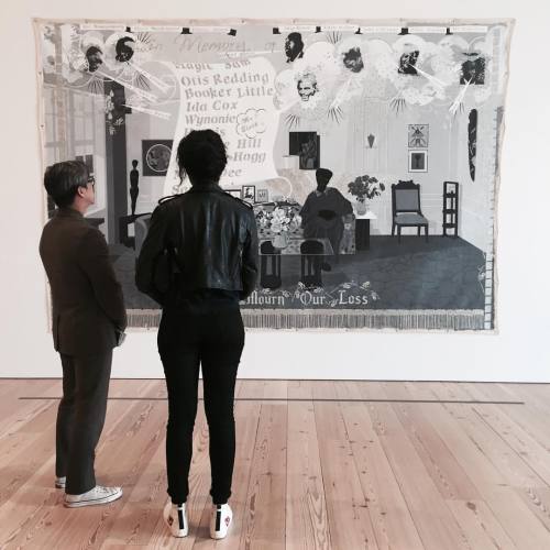 Kerry James Marshall is an artist deeply invested in exploring issues of race in American society. His four-part Souvenir series memorializes political and cultural pioneers who died during the 1950s and 1960s. In the 13-foot-wide Souvenir IV (1998)...