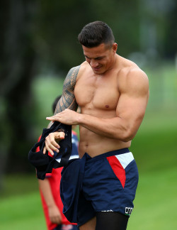 giantsorcowboys:  Sunday Special! Sonny Bill Williams Is Keeping It Hot In Sydney! Sexy As Hell, Baby!