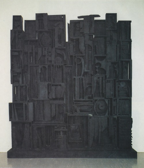 autosafari:Louise Nevelson, “Sky Cathedral,” 1958. Assemblage: wood construction painted black. 3.4 