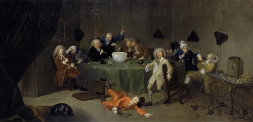 William Hogarth, A Midnight Modern Conversation, c.1732, 76 x 164 cm, New Haven, Yale Center for Bri