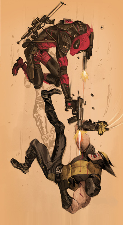 rhubarbes:  Deadpool vs Wolverine on Behance by Dan Mora
