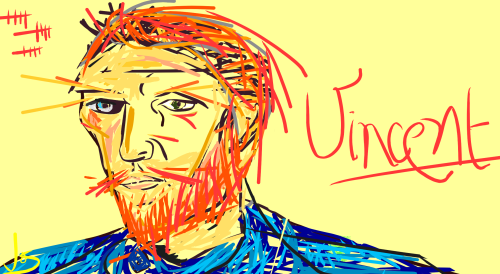dappledwithshadow:  Oliver VosYellow Portrait of Van Gogh2015freehand with mouse