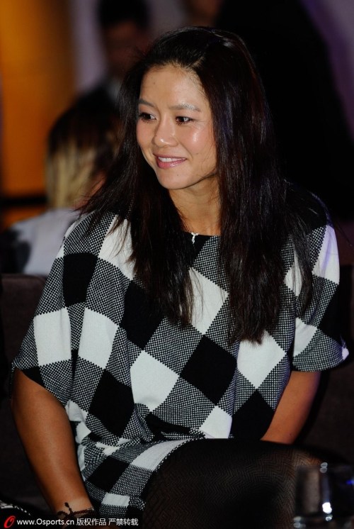 Chinese tennis player Li Na at the 2014 Shenzhen Open player welcome dinner